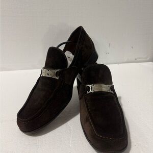 Dolce & Gabbana Dark Brown Suede Slip On Loafers US 10